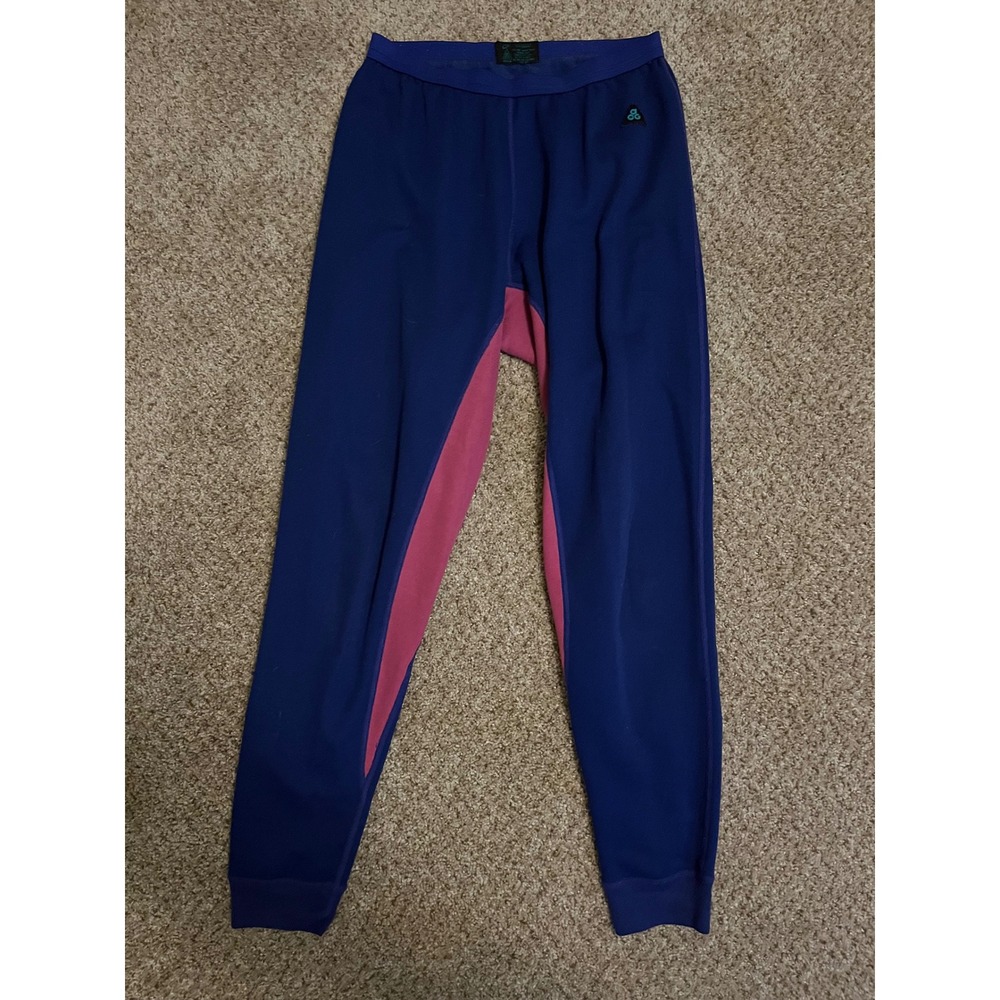 Nike ACG Mens Pants Medium Blue Vintage 90s Thermax Tapered Leg Pink Contrast